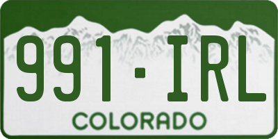 CO license plate 991IRL