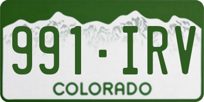 CO license plate 991IRV