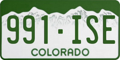 CO license plate 991ISE