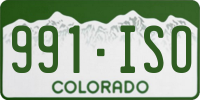 CO license plate 991ISO