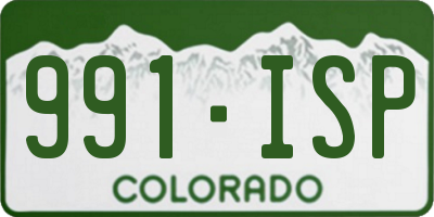 CO license plate 991ISP