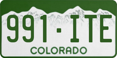 CO license plate 991ITE