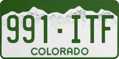 CO license plate 991ITF