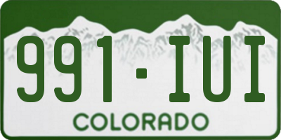CO license plate 991IUI
