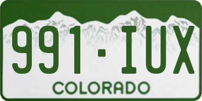 CO license plate 991IUX