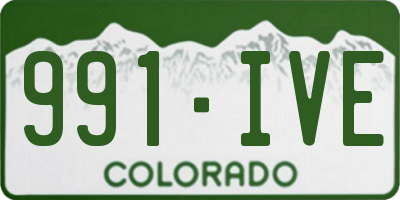 CO license plate 991IVE