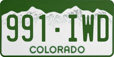 CO license plate 991IWD