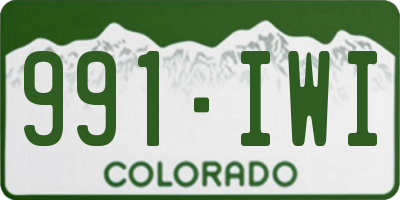 CO license plate 991IWI