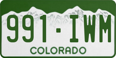 CO license plate 991IWM