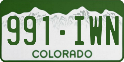 CO license plate 991IWN