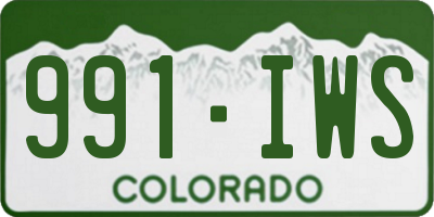 CO license plate 991IWS