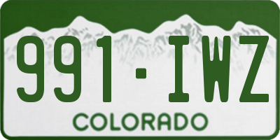 CO license plate 991IWZ
