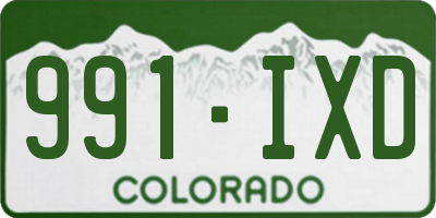 CO license plate 991IXD