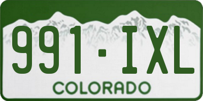 CO license plate 991IXL