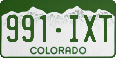 CO license plate 991IXT