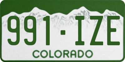 CO license plate 991IZE