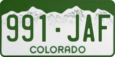 CO license plate 991JAF