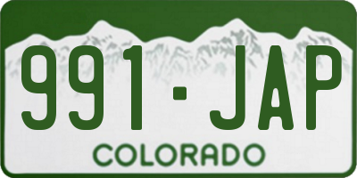 CO license plate 991JAP