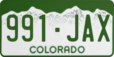 CO license plate 991JAX