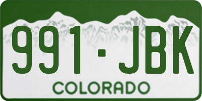 CO license plate 991JBK