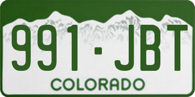 CO license plate 991JBT