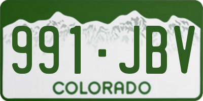 CO license plate 991JBV