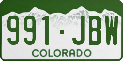 CO license plate 991JBW