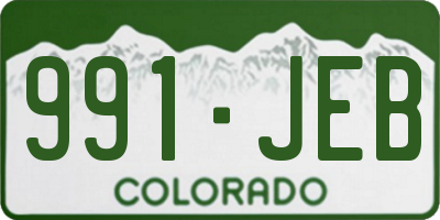 CO license plate 991JEB