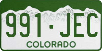 CO license plate 991JEC