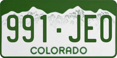 CO license plate 991JEO
