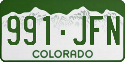 CO license plate 991JFN