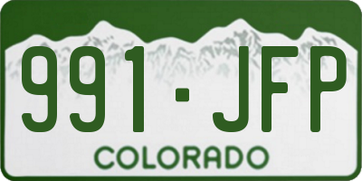 CO license plate 991JFP