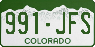 CO license plate 991JFS