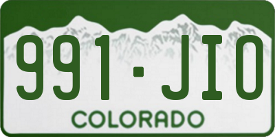 CO license plate 991JIO