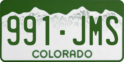 CO license plate 991JMS