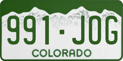 CO license plate 991JOG