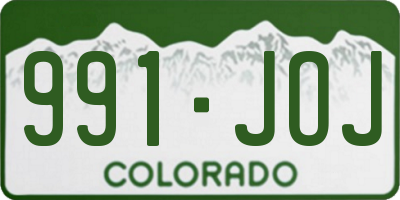 CO license plate 991JOJ