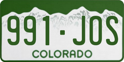 CO license plate 991JOS