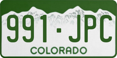 CO license plate 991JPC