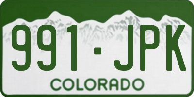 CO license plate 991JPK