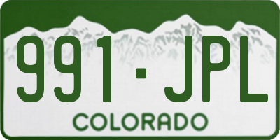 CO license plate 991JPL