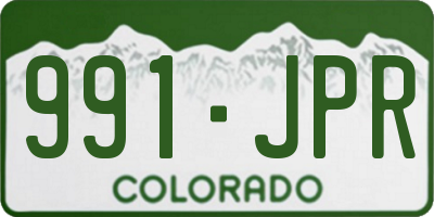 CO license plate 991JPR