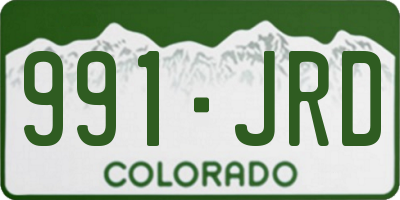 CO license plate 991JRD