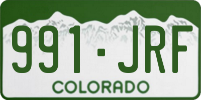 CO license plate 991JRF