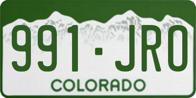 CO license plate 991JRO