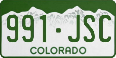 CO license plate 991JSC