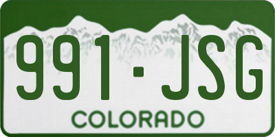 CO license plate 991JSG