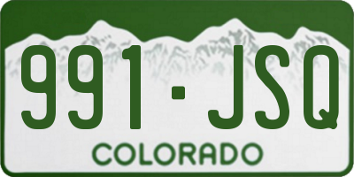 CO license plate 991JSQ