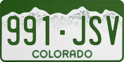 CO license plate 991JSV