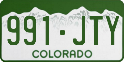CO license plate 991JTY
